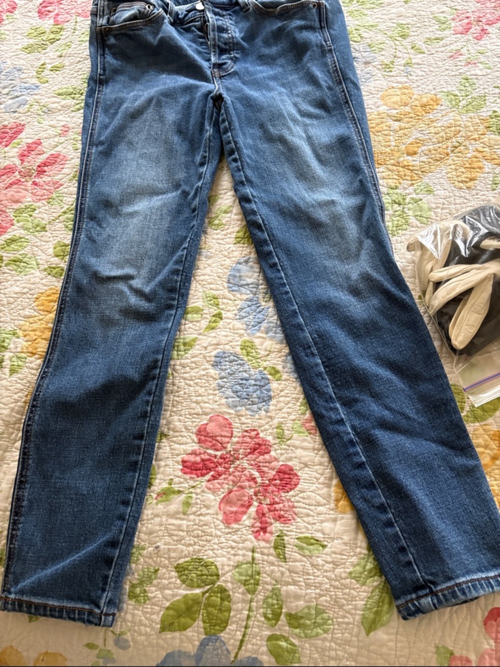 Free People Classic Straight-Leg Indigo Blue Jeans